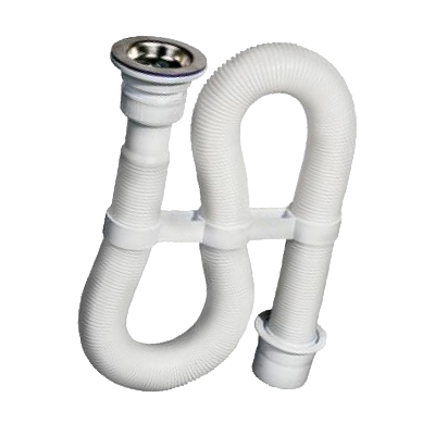 Сифон гофрированный с нержавеющей чашкой Ø70мм белый Виркэн (арт. 30980132) оптом от компании Аквалига
