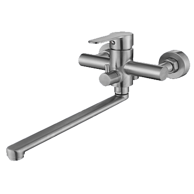 Смеситель для ванны однорычажный Oute длинный излив переключатель на корпусе нержавеющая сталь OUTE (арт. T40123)