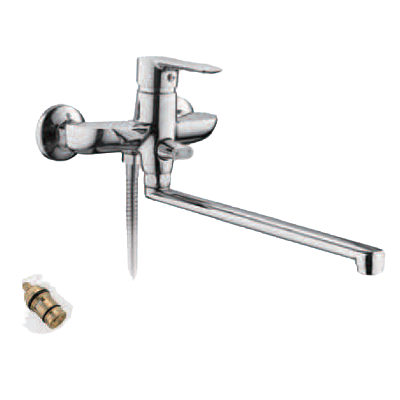 Смеситель для ванны однорычажный Frud длинный излив переключатель на корпусе Frud (арт. R22106)