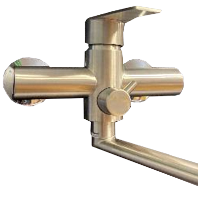 Смеситель для ванны однорычажный Lemen длинный излив переключатель на корпусе нержавеющая сталь LEMEN (арт. G22305)