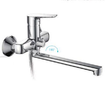 Смеситель для ванны однорычажный Frud длинный излив переключатель на корпусе Frud (арт. R22105)