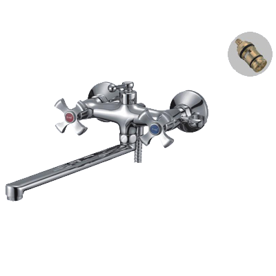 Смеситель для ванны двухвентильный Frap длинный излив шаровой переключатель FRAP (арт. F2293)