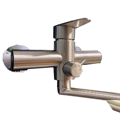 Смеситель для ванны однорычажный Lemen длинный излив переключатель на корпусе нержавеющая сталь LEMEN (арт. G22306)