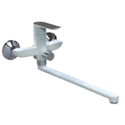 Смеситель для ванны однорычажный Gappo длинный излив переключатель на корпусе хром/белый латунь GAPPO (арт. G2248)