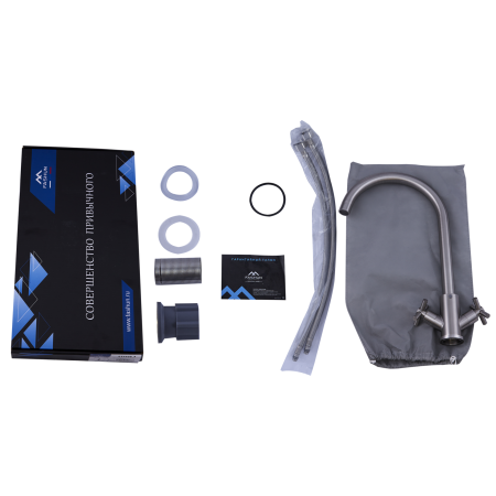 Смеситель-елочка Fashun высокий излив нержавейка FRAP (арт. A54028)