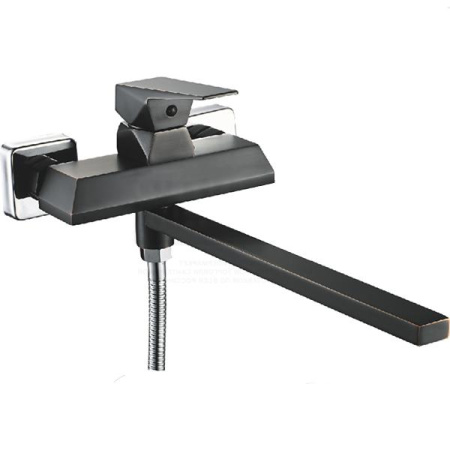 Смеситель для ванны однорычажный Oute длинный излив чёрная бронза латунь OUTE (арт. T4023H)