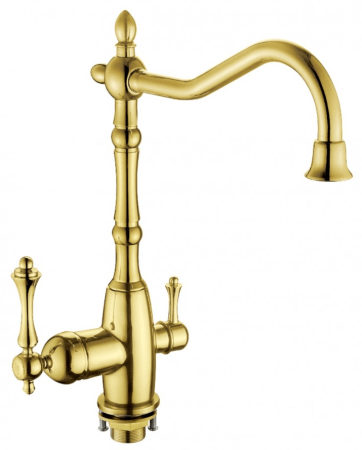 Смеситель для кухни Oute высокий излив на гайке для фильтра питьевой воды золото латунь OUTE (арт. T673BG)