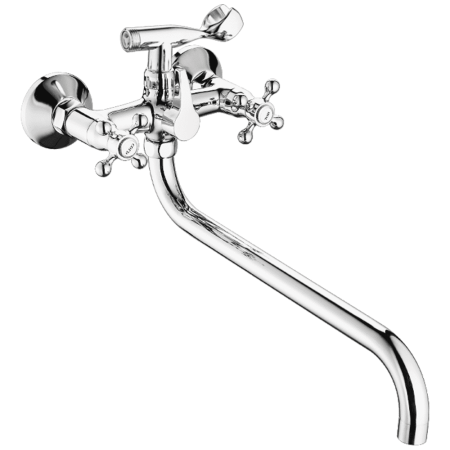 Смеситель для ванны двухвентильный Fashun длинный излив латунь FASHUN (арт. A2619-2)