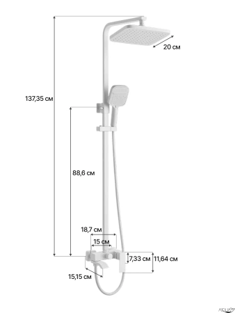 Смеситель с душевой стойкой Feinise белый FEINISE (арт. B88123-7)