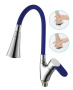 Смеситель для кухни однорычажный Ammore гибкий нос хром/синий Ammore (арт. A5007-6T)