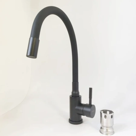Смеситель для кухни Lemen гибкий излив чёрный LEMEN (арт. LA9006E-E7)