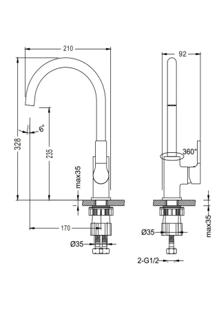 Смеситель для кухни D-Lin высокий излив D-Lin (арт. D155370)