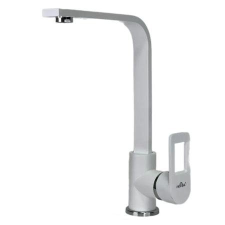 Смеситель для кухни однорычажный Feinise высокий излив на гайке хром/белый FEINISE (арт. S4918E-7)