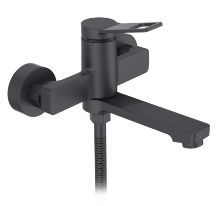 Смеситель для ванны однорычажный D-Lin короткий излив нержавейка чёрный D-Lin (арт. D130364-A)