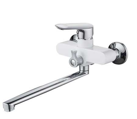 Смеситель для ванны Ammore однорычажный длинный излив хром/белый Ammore (арт. A4708-C)