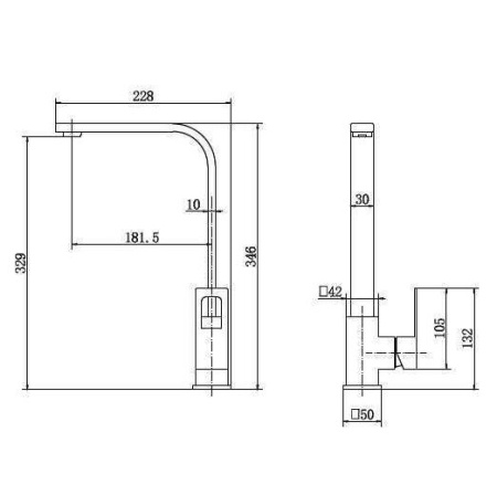 Смеситель для кухни однорычажный Fashun высокий излив нержавейка FASHUN (арт. A54017)