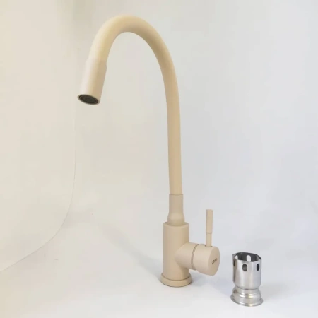 Смеситель для кухни однорычажный Lemen гибкий бежевый LEMEN (арт. LA9006M-M7)