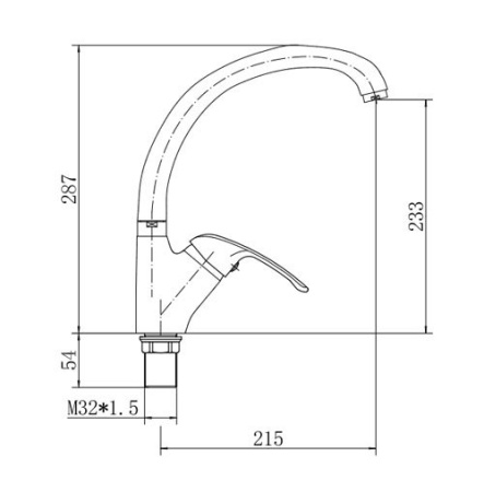 Смеситель для кухни однорычажный Fashun высокий излив латунь FASHUN (арт. A4105-2)