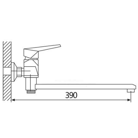 Смеситель для ванны однорычажный Oute длинный излив чёрная бронза латунь OUTE (арт. T4023H)