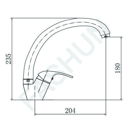 Смеситель для кухни однорычажный Fashun высокий излив латунь FASHUN (арт. A4115)