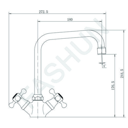 Смеситель-елочка Fashun высокий излив FASHUN (арт. A4019)