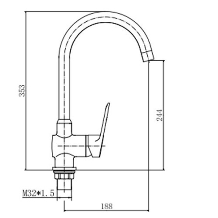 Смеситель для кухни однорычажный Fashun высокий излив латунь FASHUN (арт. A4007)