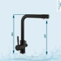 Смеситель для кухни Feinise на гайке для фильтра питьевой воды высокий излив чёрный латунь FEINISE (арт. S9040-8)