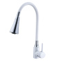 Смеситель для кухни однорычажный Ammore гибкий излив хром/белый Ammore (арт. A5510-3T)