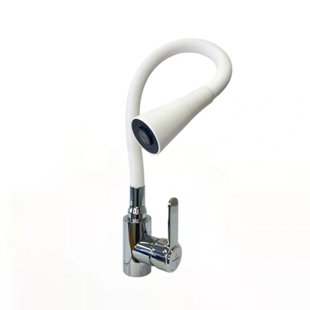 Смеситель для кухни Pursh гибкий излив хром/белый Pursh (арт. R99307-W8)