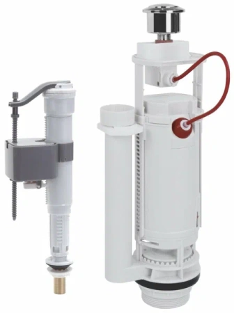 Арматура для бачка 2-х уровневая с метал. кнопкой с нижней подводкой Gappo GAPPO (арт. G1890.04) оптом от компании Аквалига
