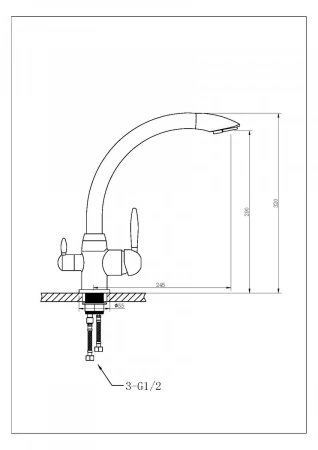 Смеситель для кухни Feinise на гайке для фильтра питьевой воды серый FEINISE (арт. S9034-5)