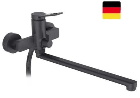 Смеситель для ванны однорычажный D-Lin длинный излив чёрный D-Lin (арт. D147364-A)