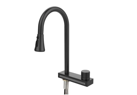 Смеситель для кухни однорычажный Yindaf высокий излив чёрный нержавейка Yindaf (арт. Y40164-8)