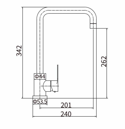Смеситель для кухни однорычажный Fashun высокий излив чёрный FASHUN (арт. A54201-7)