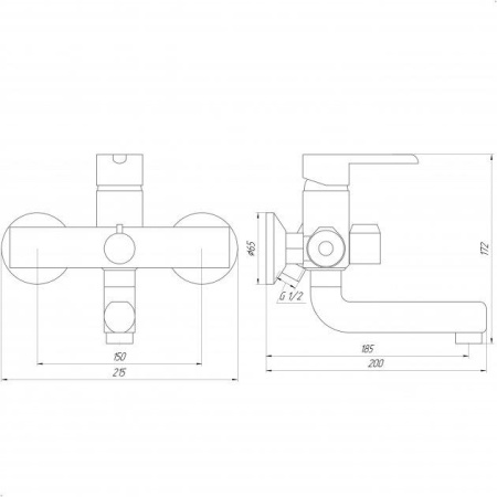 Смеситель для ванны однорычажный Yindaf белый Yindaf (арт. Y31155-7)