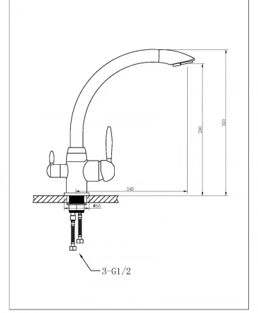 Смеситель для кухни Feinise на гайке для фильтра питьевой воды черный латунь FEINISE (арт. S9034-8)