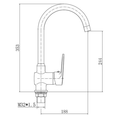 Смеситель для кухни однорычажный Fashun высокий излив латунь FASHUN (арт. A4068)