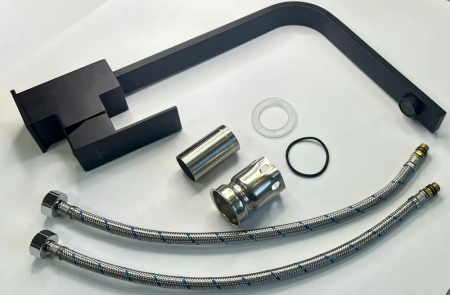 Смеситель для кухни Pursh высокий излив чёрный Pursh (арт. R97301E)