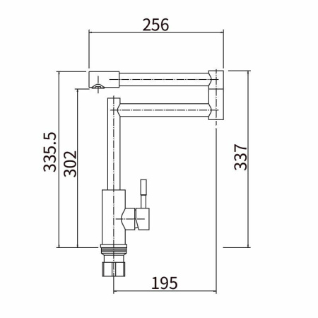 Смеситель для кухни однорычажный Fashun высокий излив для широких моек нержавейка FASHUN (арт. A54409)