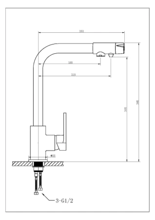 Смеситель для кухни Feinise на гайке для фильтра питьевой воды высокий излив белый латунь FEINISE (арт. S9039-7)