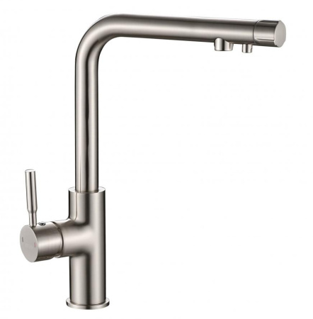 Смеситель для кухни Oute высокий излив на гайке для фильтра питьевой воды сатин латунь OUTE (арт. T643BL)